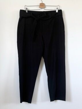DKNY Black Tailored Dress Pants Trousers with Tie Belt— Size 12 - Minimalist
